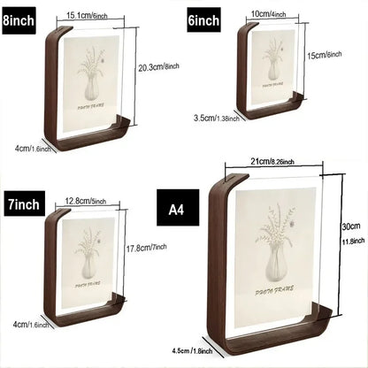 Wooden Picture Frame Swing Table DIY Transparent Herbarium Display Frame Acrylic Double Sided Personalized Photo Box Home Decor