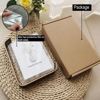 Wooden Picture Frame Swing Table DIY Transparent Herbarium Display Frame Acrylic Double Sided Personalized Photo Box Home Decor